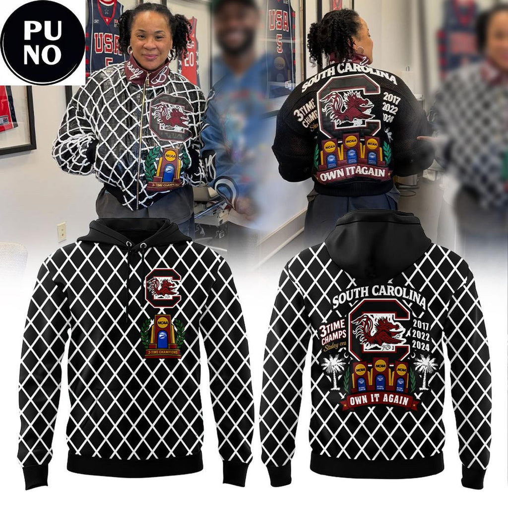 South Carolina Gamecocks 3-Time Champs Own It Again 2026 Hoodie T-Shirt