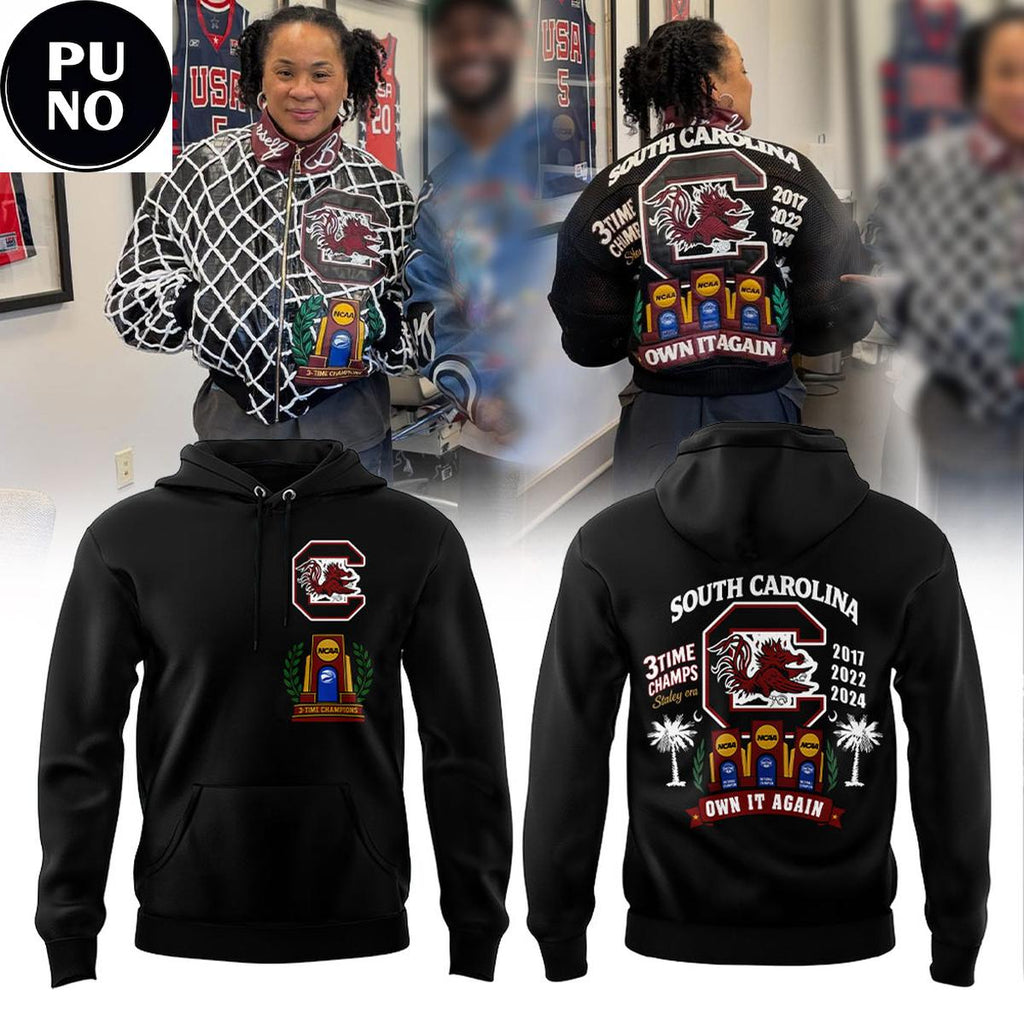 South Carolina Gamecocks 3-Time Champs Own It Again 2026 Hoodie T-Shirt