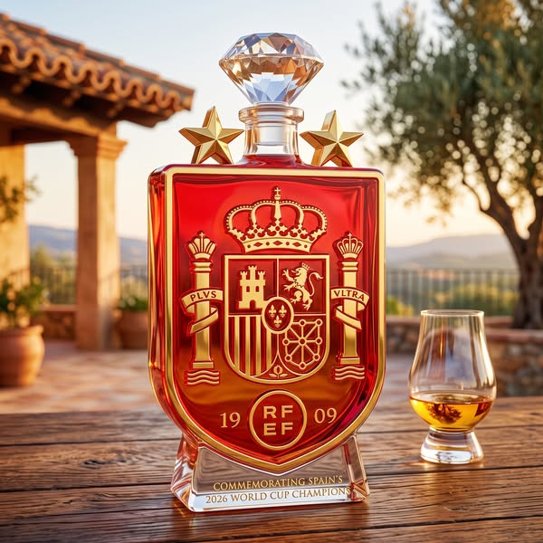 Spain Champion World Cup 2026 Whiskey Bottle