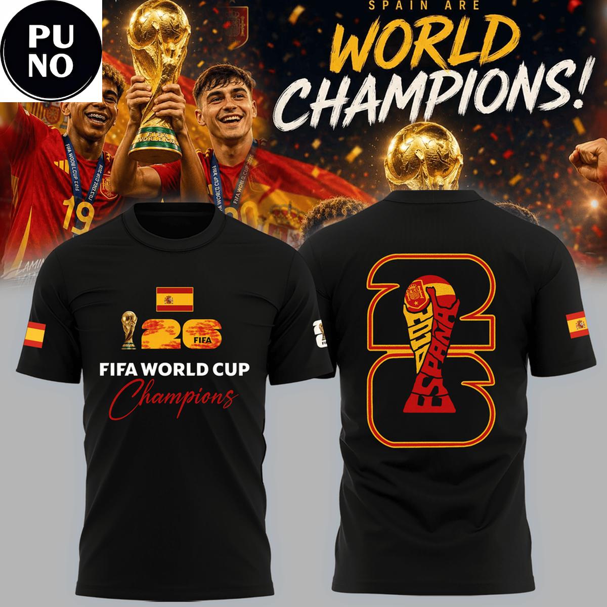 Spain National Soccer FIFA World Cup Champions 2026 T-Shirt