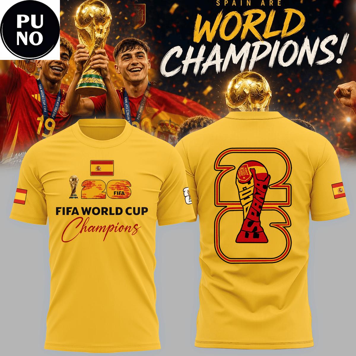 Spain National Soccer FIFA World Cup Champions 2026 T-Shirt