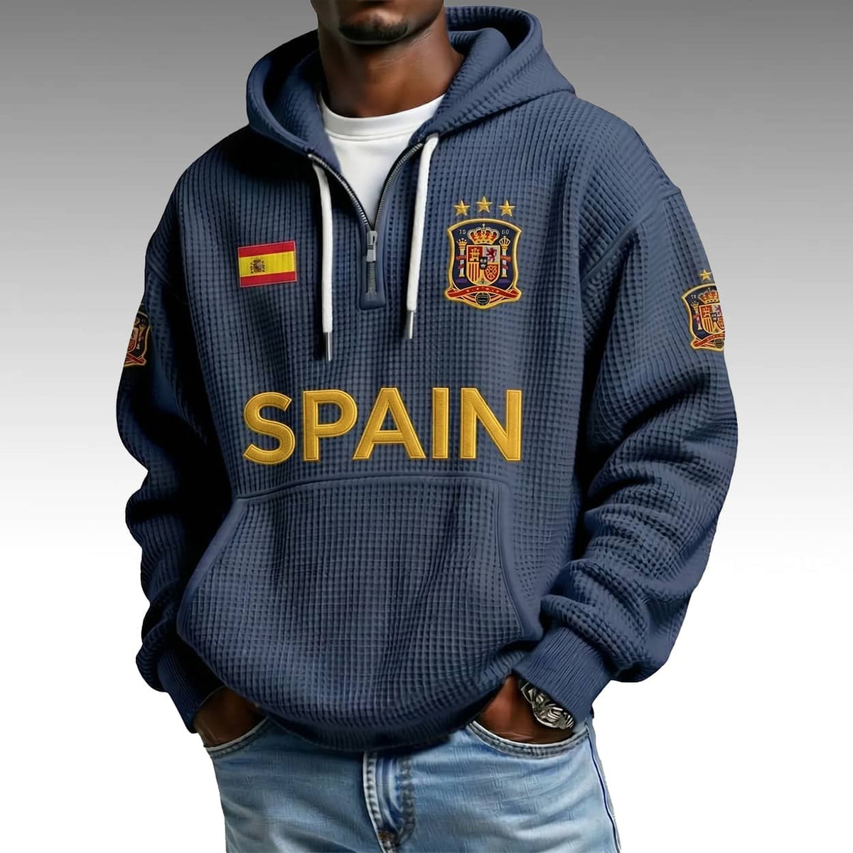 Spain World Cup 2026 Waffle Quarter Zip Hoodie