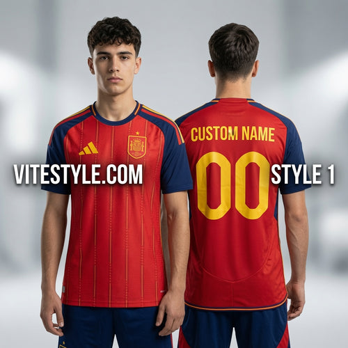 Spain World Cup Custom Football Jersey