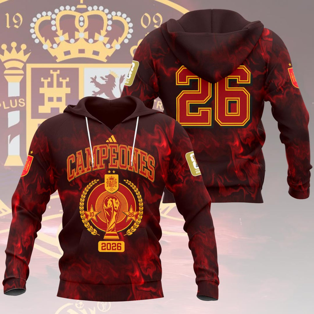Spain National Team 2026 FIFA World Cup Champions 3D Apparel – HOATT19579