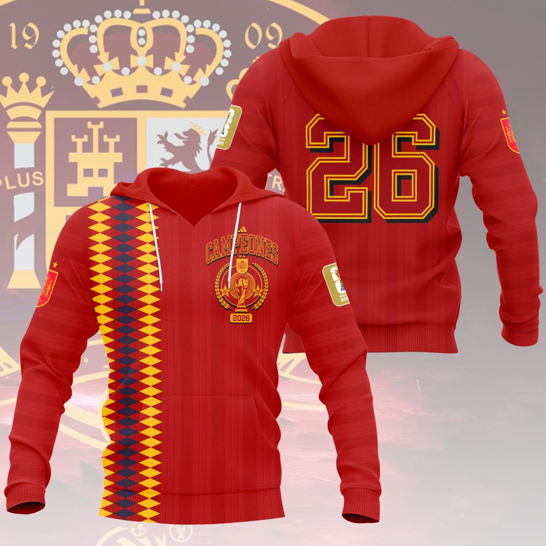 Spain National Team 2026 FIFA World Cup Champions 3D Apparel – HOATT19583