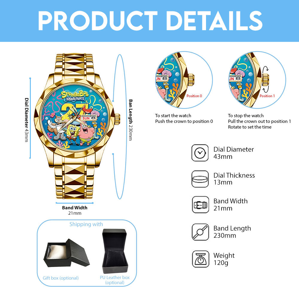 SpongeBob SquarePants 27th Anniversary Alloy Luxury Quartz Watch - TMTHU3402