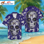 Spooky Baltimore Ravens Sugar Skull Aloha Shirt