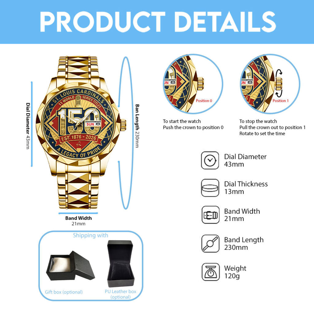 St. Louis Cardinals 150th Anniversary Alloy Luxury Quartz Watch - TANTN21613