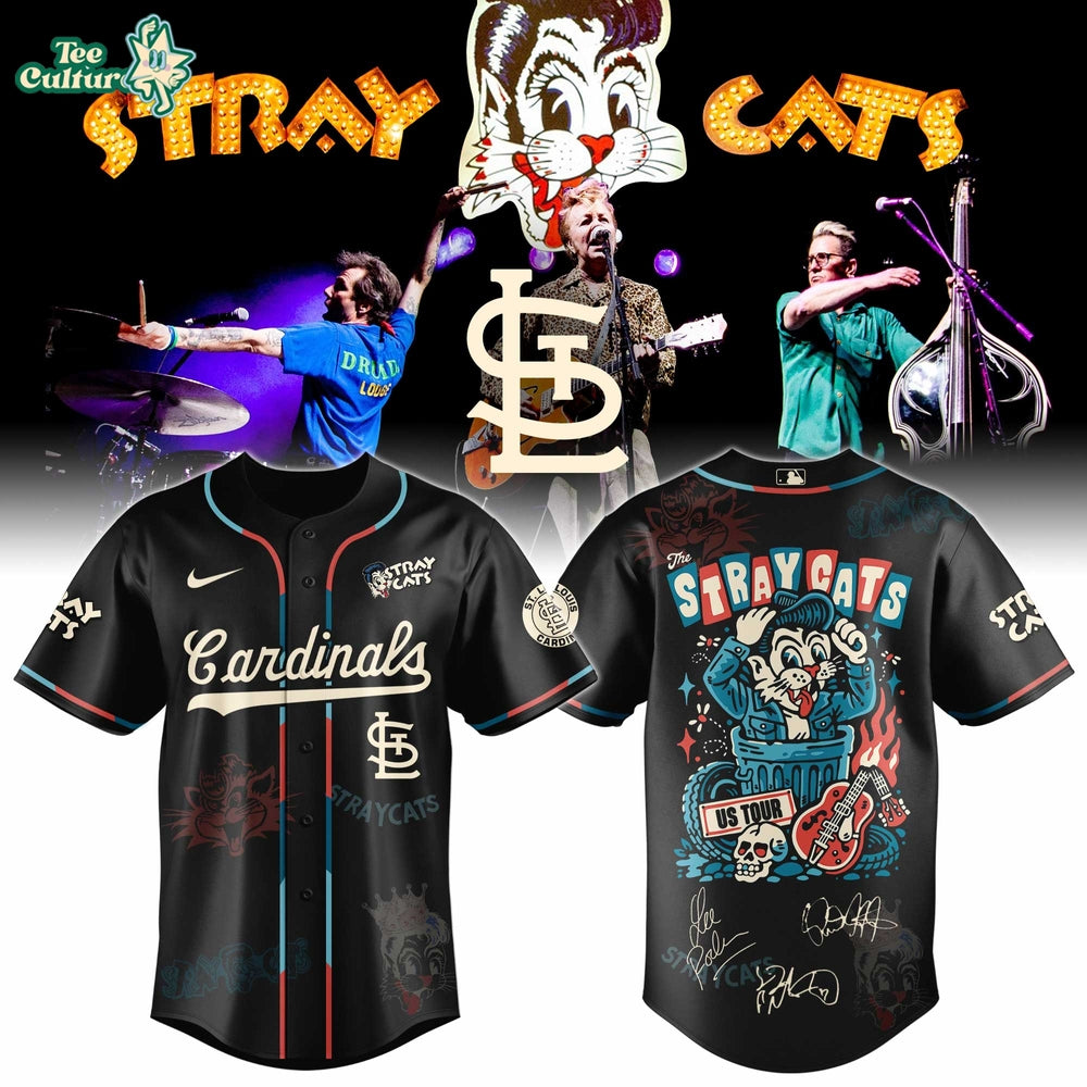 St. Louis Cardinals Stray Cats 2026 US Tour Inspired Baseball Jersey