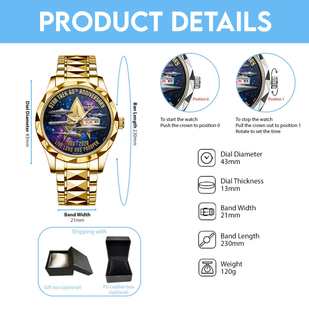 Star Trek 60th Anniversary 2026 Alloy Luxury Quartz Watch - TMTHU4824