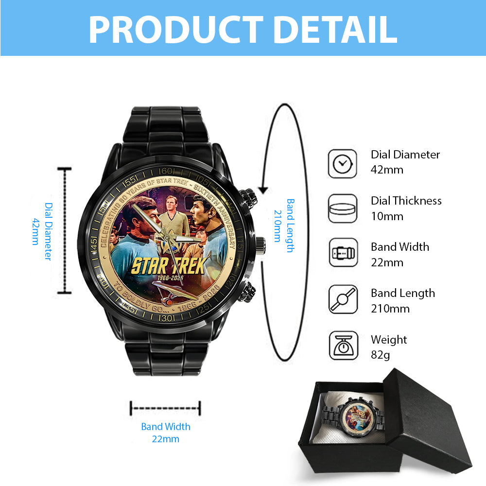 Star Trek 60th Anniversary 2026 Black Stainless Steel Watch - TMTHU6027