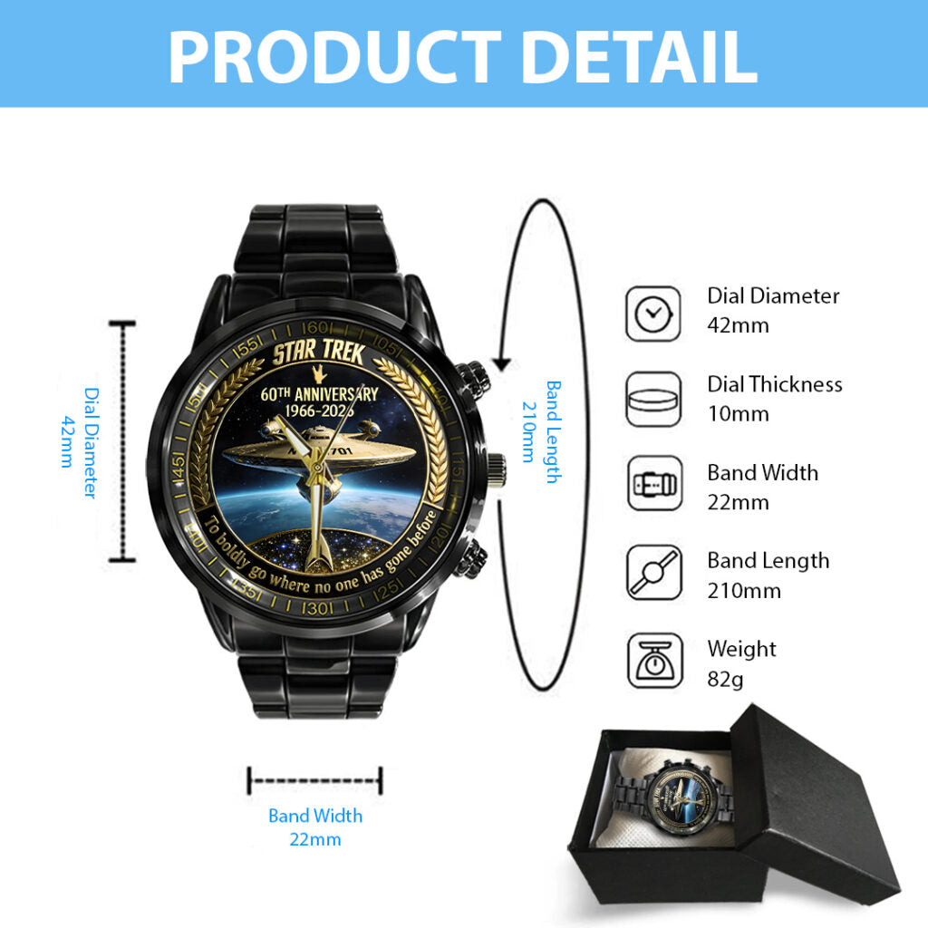 Star Trek 60th Anniversary 2026 Black Stainless Steel Watch - TANTN20865
