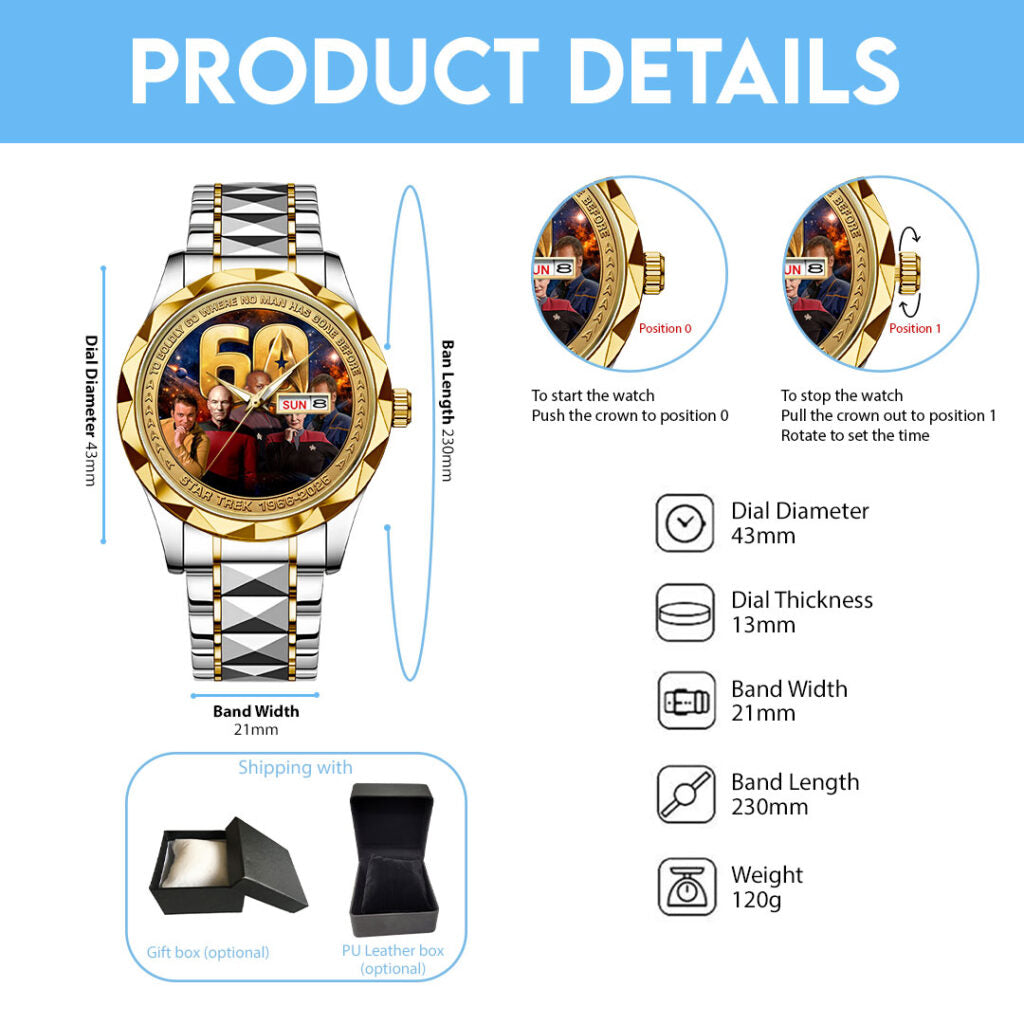 Star Trek 60th Anniversary Alloy Luxury Quartz Watch - HOATT17680