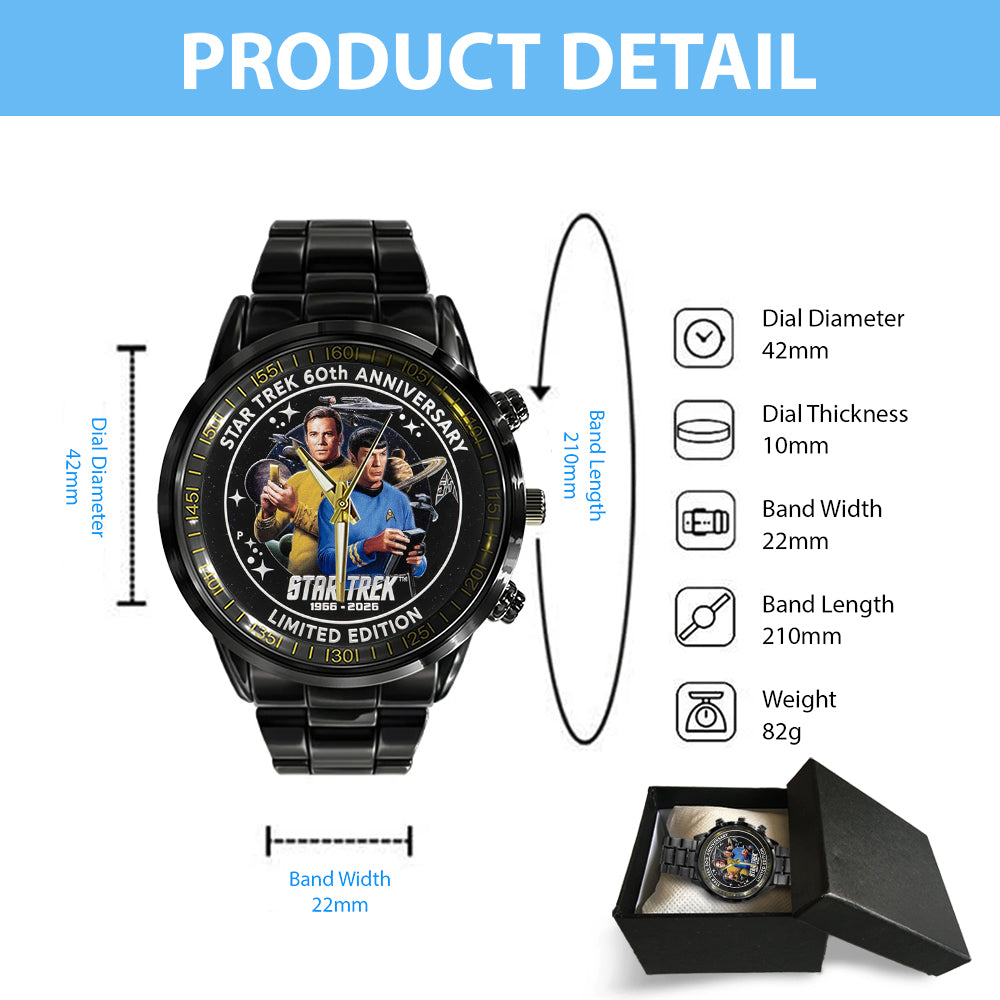 Star Trek 60th Anniversary Black Stainless Steel Watch - TMTHU3009