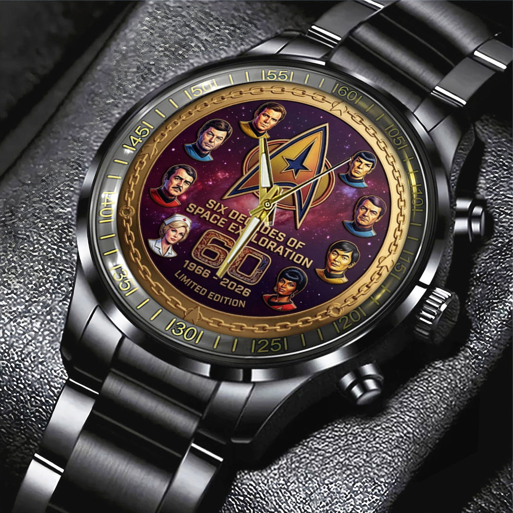 Star Trek 60th Anniversary Black Stainless Steel Watch - TMTHU6024