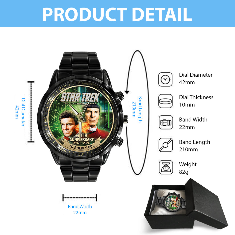 Star Trek 60th Anniversary Black Stainless Steel Watch - TMTHU7844