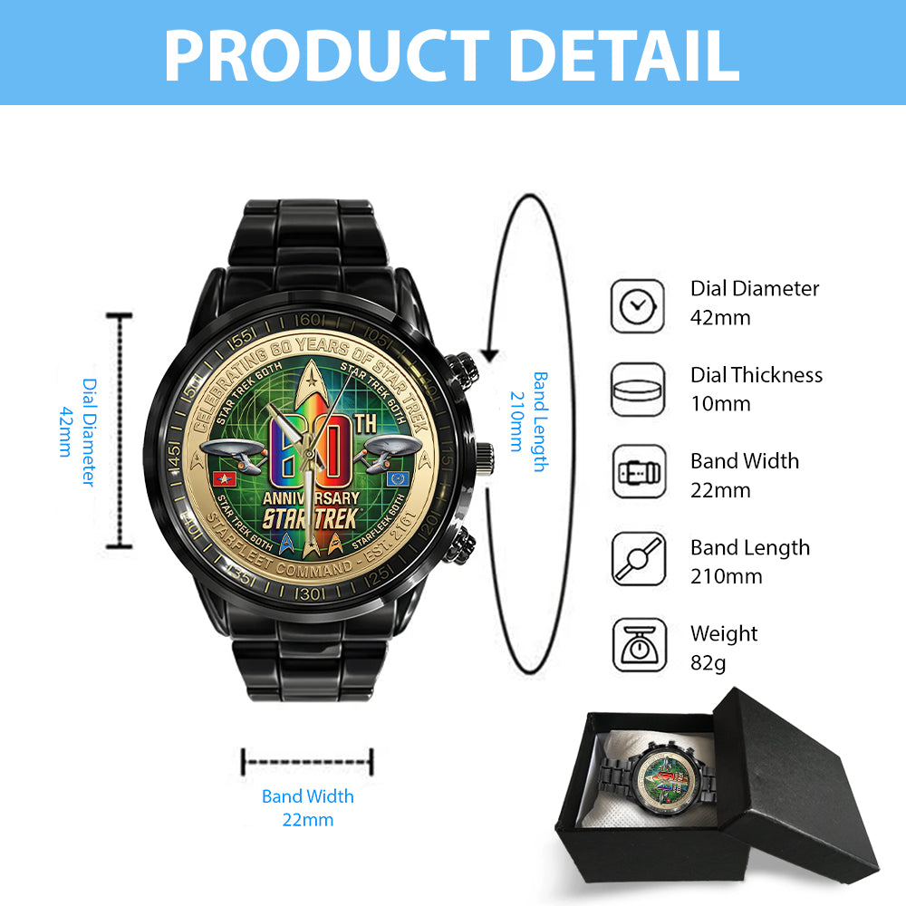 Star Trek 60th Anniversary Black Stainless Steel Watch - TMTHU7846