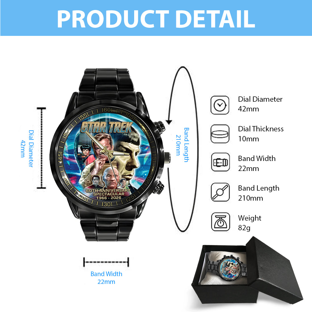 Star Trek 60th Anniversary Black Stainless Steel Watch - TMTHU7850