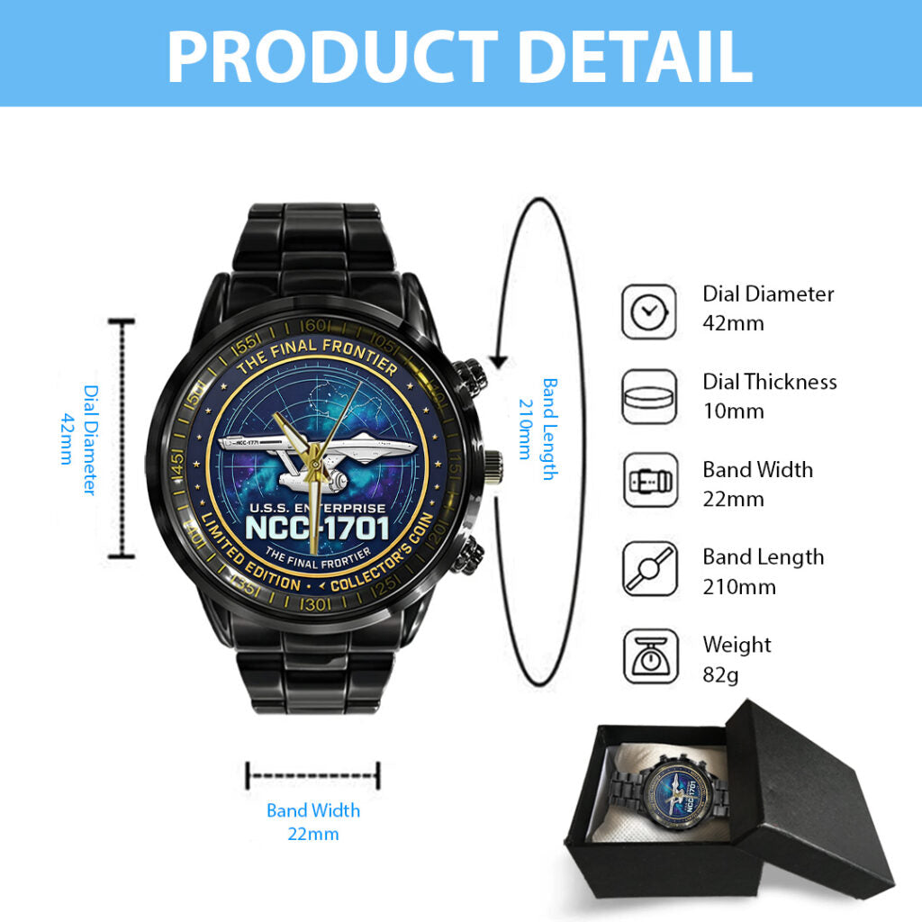 Star Trek 60th Anniversary Black Stainless Steel Watch - TANTN21420