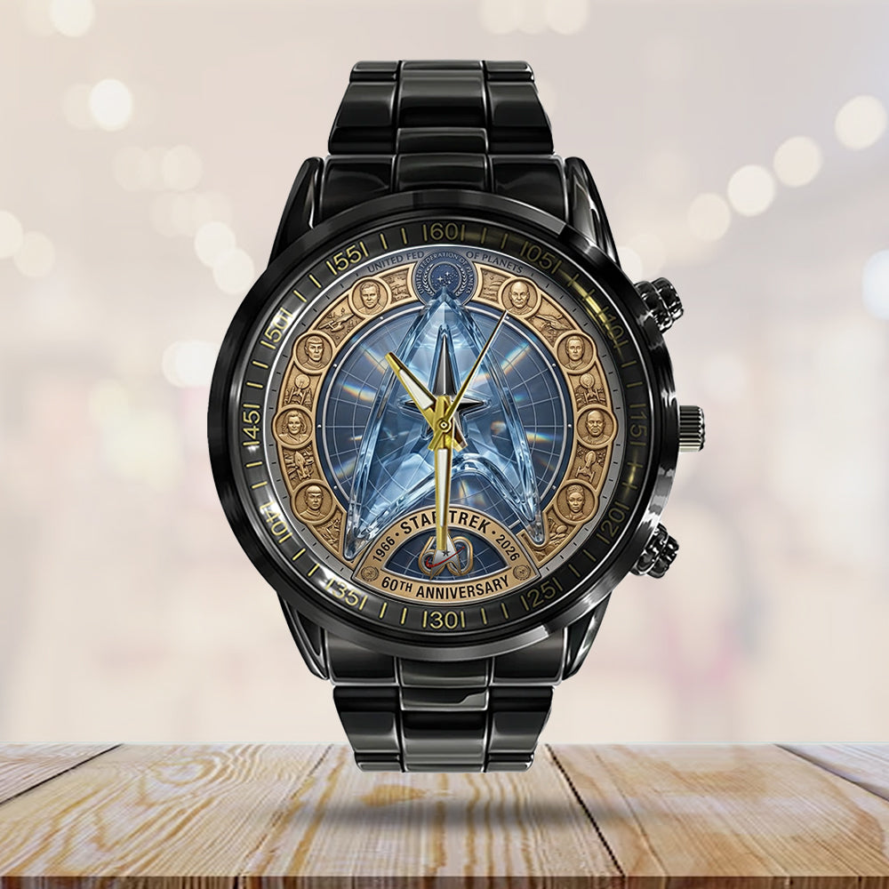 Star Trek 60th Anniversary Black Stainless Steel Watch - TMTHU7679