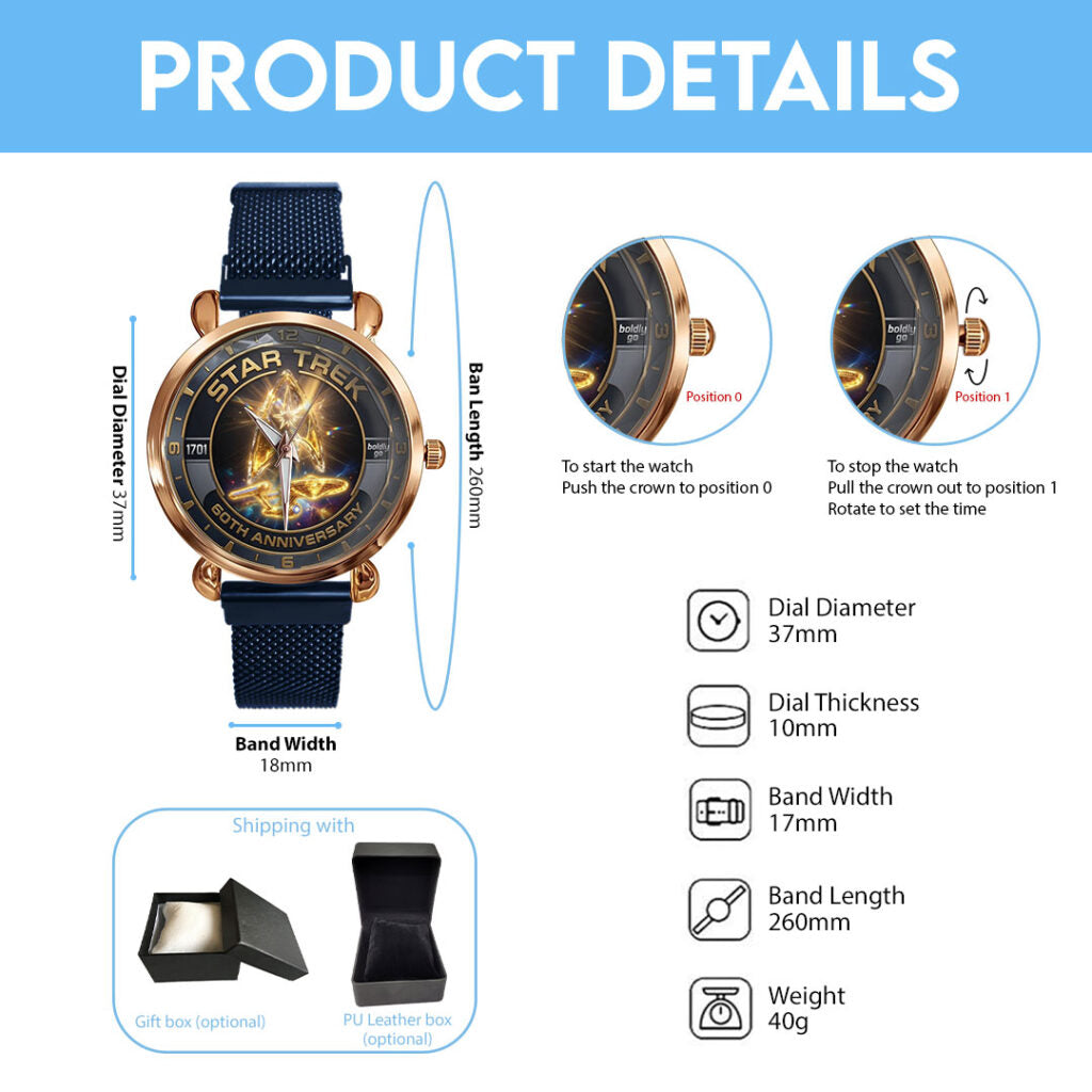 Star Trek 60th Anniversary Mesh Strap Quartz Watch - TMTHU7625
