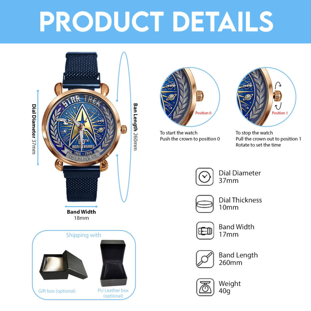 Star Trek 60th Anniversary Mesh Strap Quartz Watch - HOATT16530
