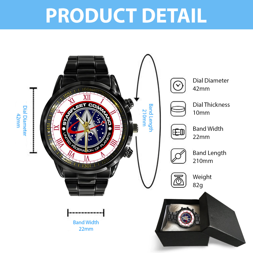 Star Trek Black Stainless Steel Watch - TANTN 12676