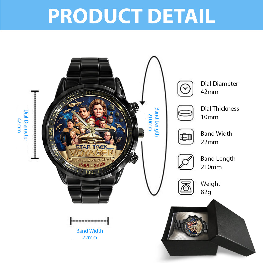 Star Trek Voyager Black Stainless Steel Watch - TMTHU7499