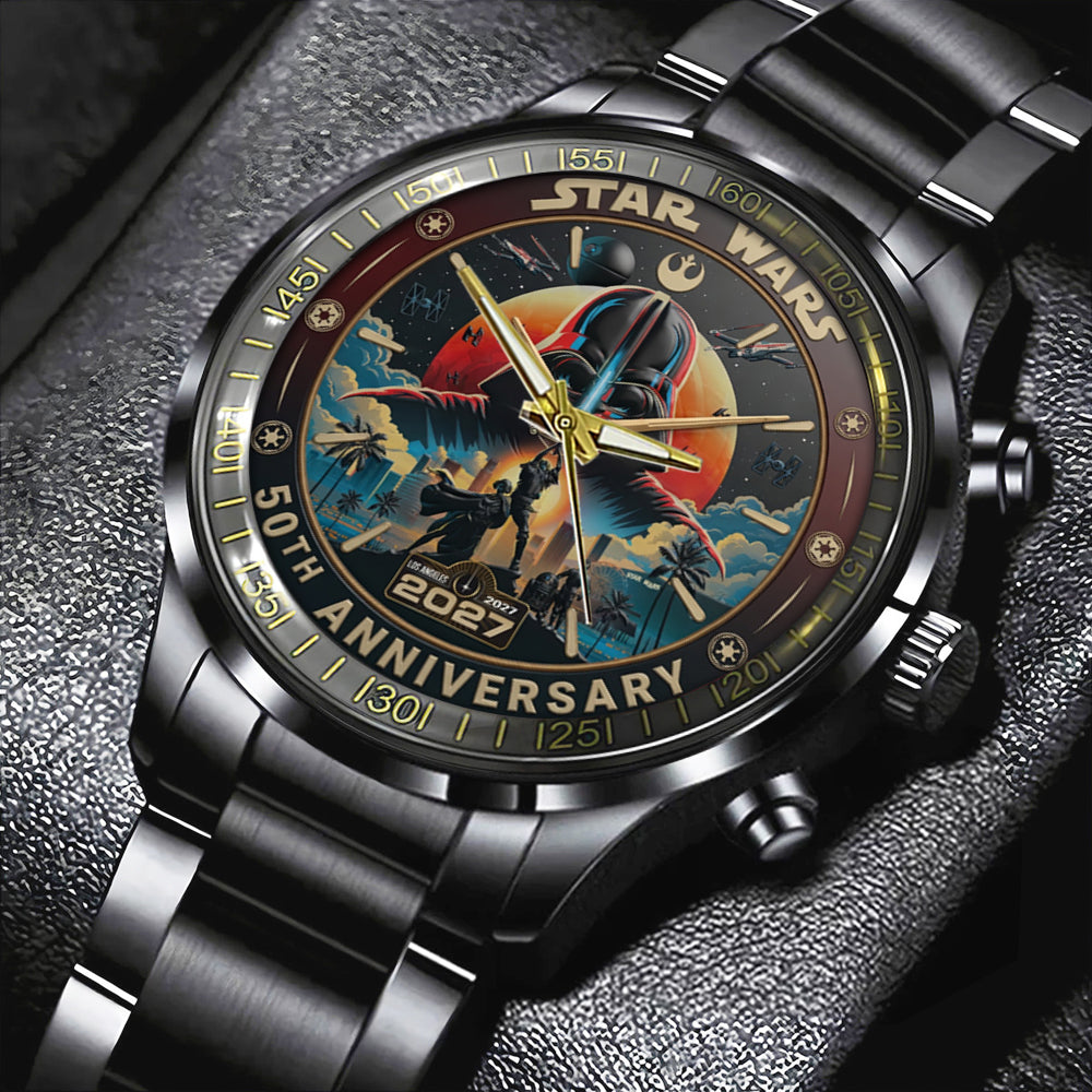 Star Wars 50th Anniversary 2027 Black Stainless Steel Watch - TMTHU5677