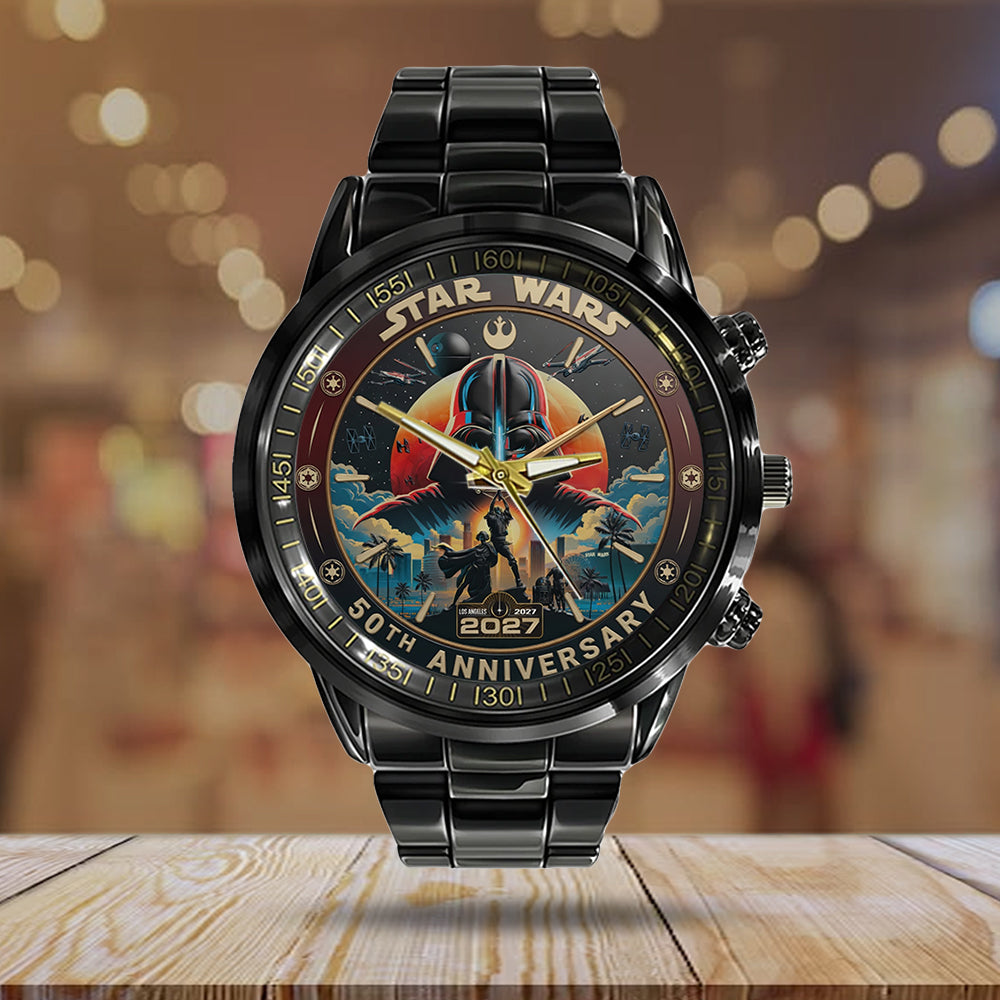 Star Wars 50th Anniversary 2027 Black Stainless Steel Watch - TMTHU5677