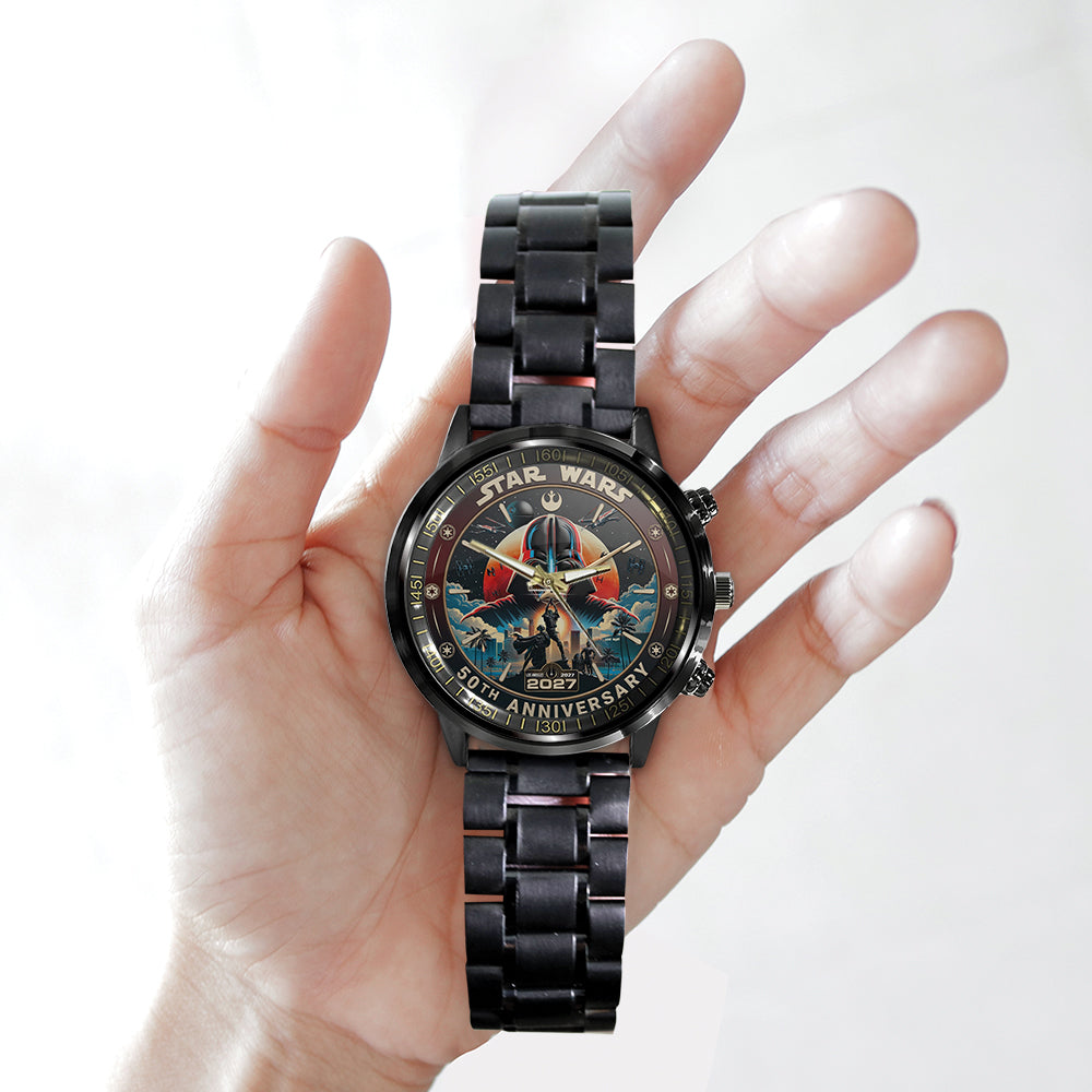 Star Wars 50th Anniversary 2027 Black Stainless Steel Watch - TMTHU5677