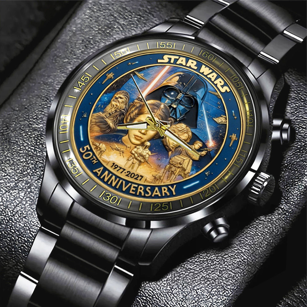 Star Wars 50th Anniversary 2027 Black Stainless Steel Watch - TMTHU5394