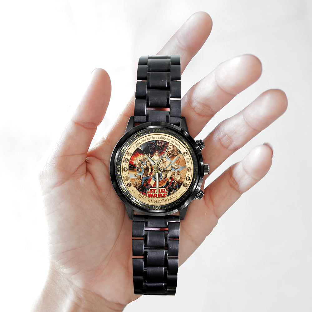 Star Wars 50th Anniversary 2027 Black Stainless Steel Watch - TMTHU5397