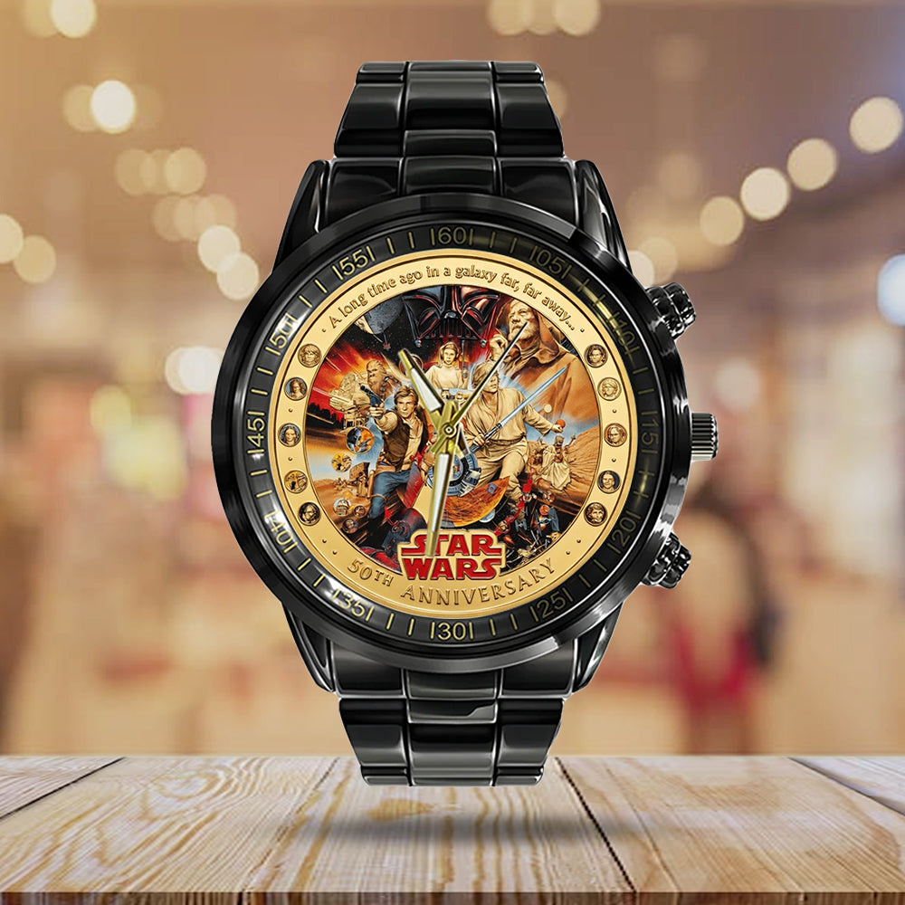Star Wars 50th Anniversary 2027 Black Stainless Steel Watch - TMTHU5397