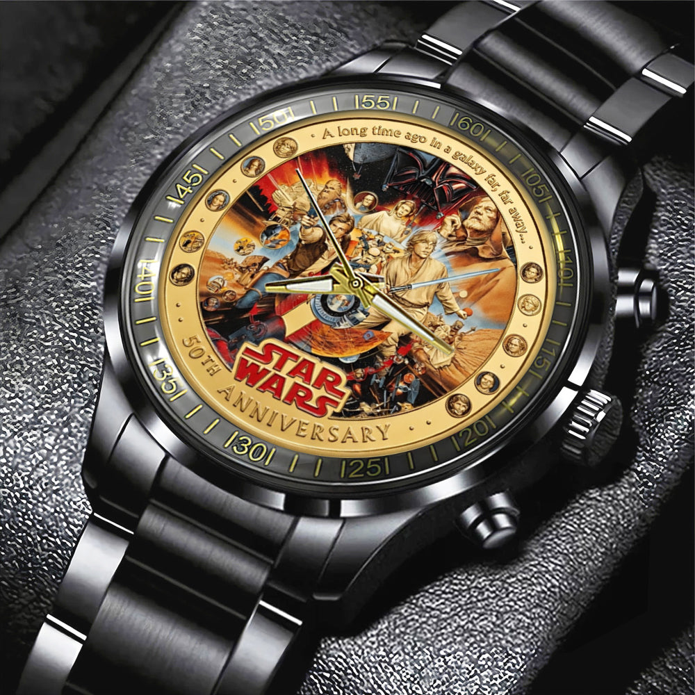 Star Wars 50th Anniversary 2027 Black Stainless Steel Watch - TMTHU5397