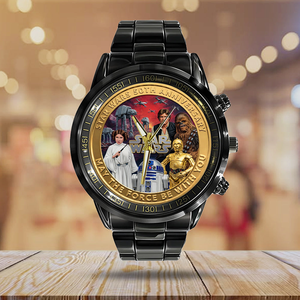 Star Wars 50th Anniversary 2027 Black Stainless Steel Watch - TMTHU5582