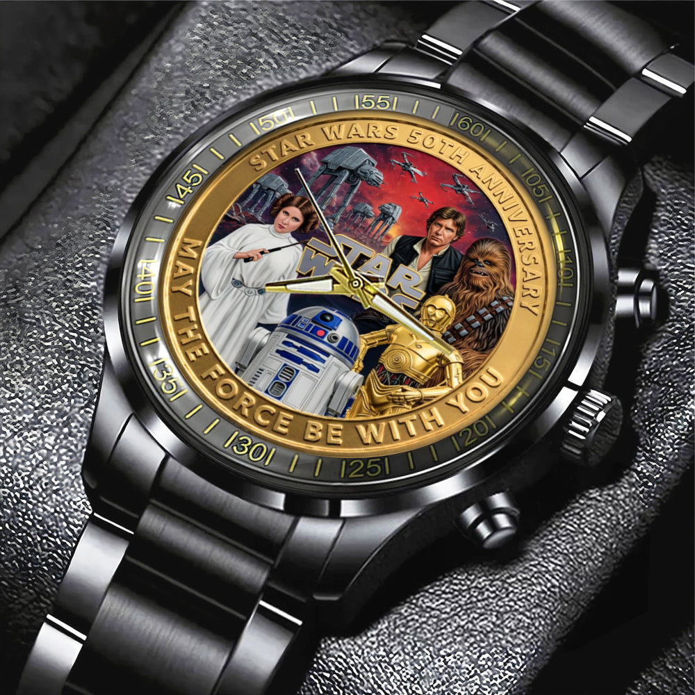 Star Wars 50th Anniversary 2027 Black Stainless Steel Watch - TMTHU5582