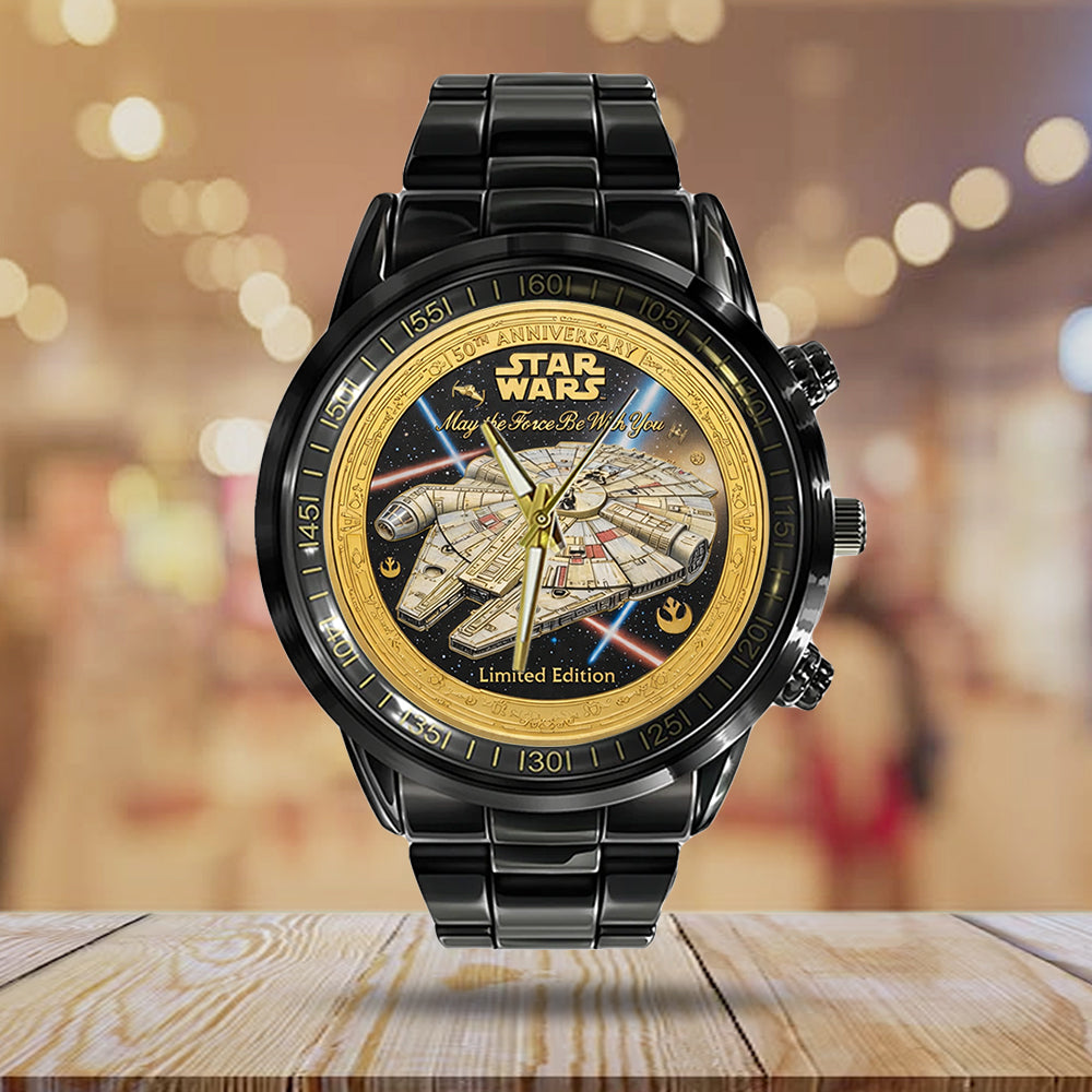 Star Wars 50th Anniversary 2027 Black Stainless Steel Watch - TMTHU5585