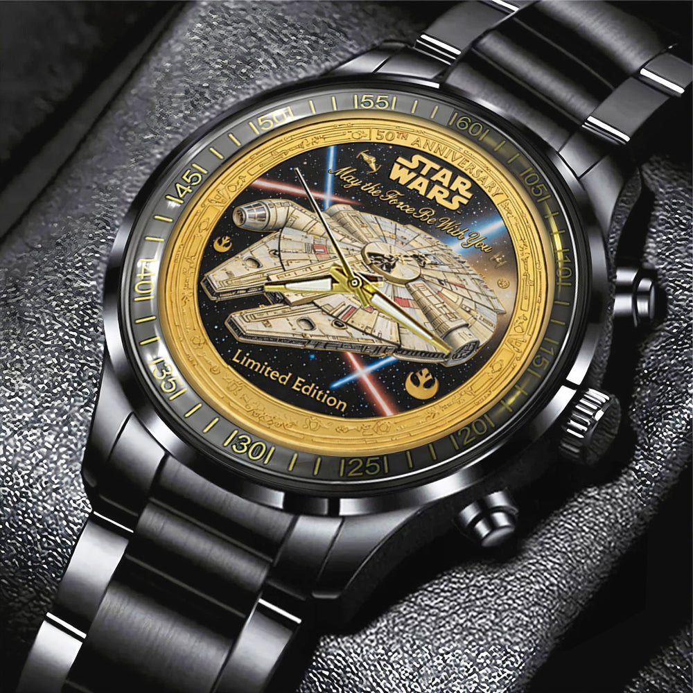 Star Wars 50th Anniversary 2027 Black Stainless Steel Watch - TMTHU5585
