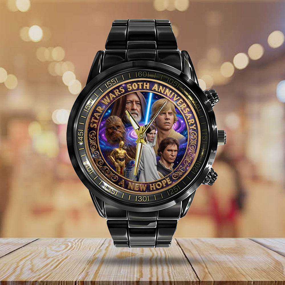 Star Wars 50th Anniversary 2027 Black Stainless Steel Watch - TMTHU5592