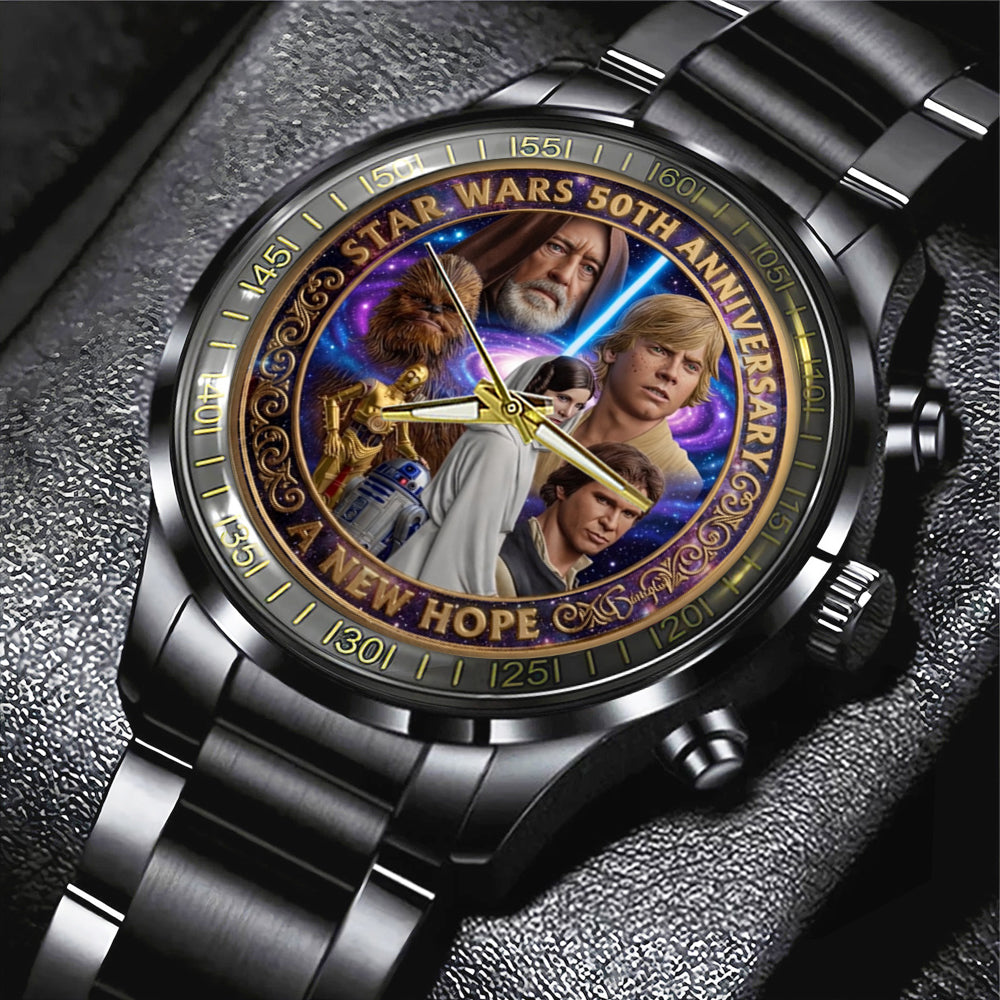 Star Wars 50th Anniversary 2027 Black Stainless Steel Watch - TMTHU5592