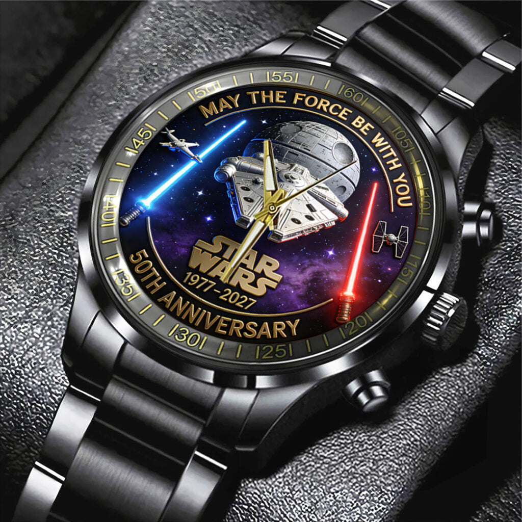 Star Wars 50th Anniversary 2027 Black Stainless Steel Watch - TANTN21319