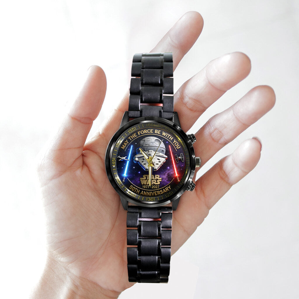 Star Wars 50th Anniversary 2027 Black Stainless Steel Watch - TANTN21319