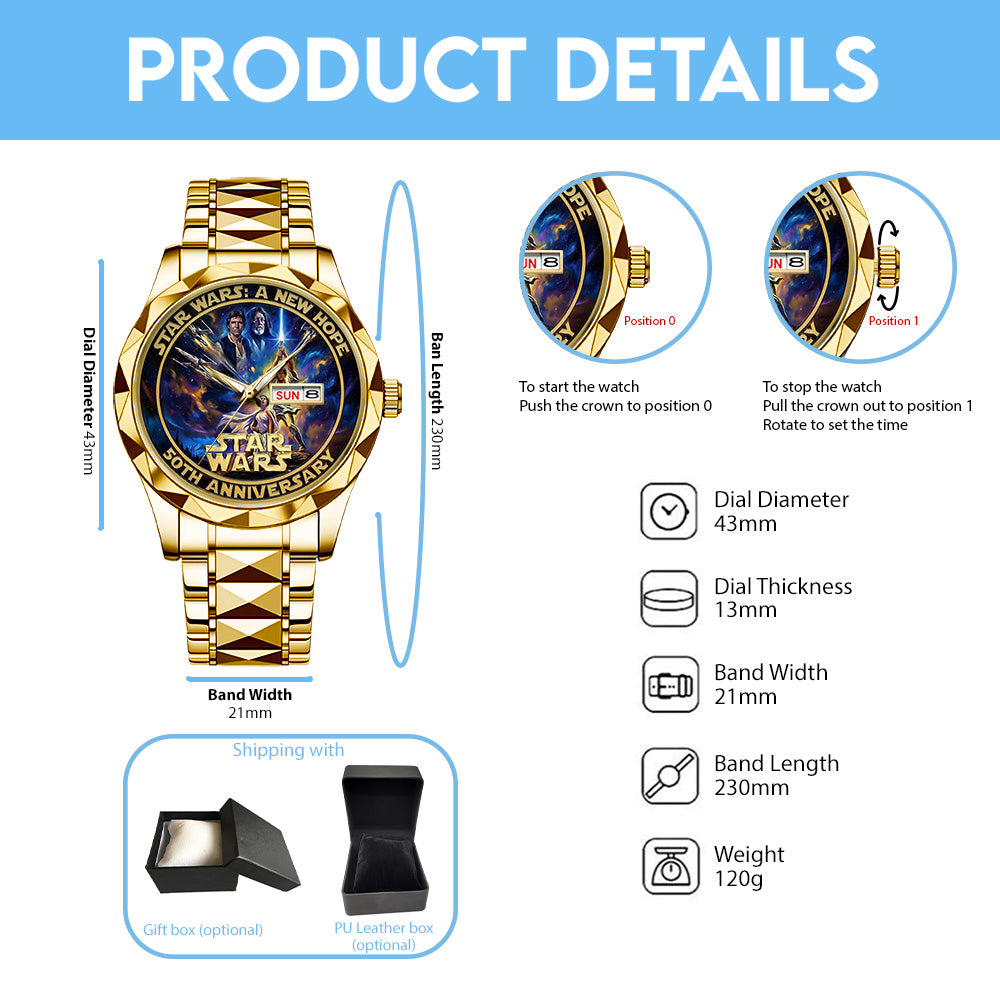 Star Wars 50th Anniversary Alloy Luxury Quartz Watch - TMTHU3667