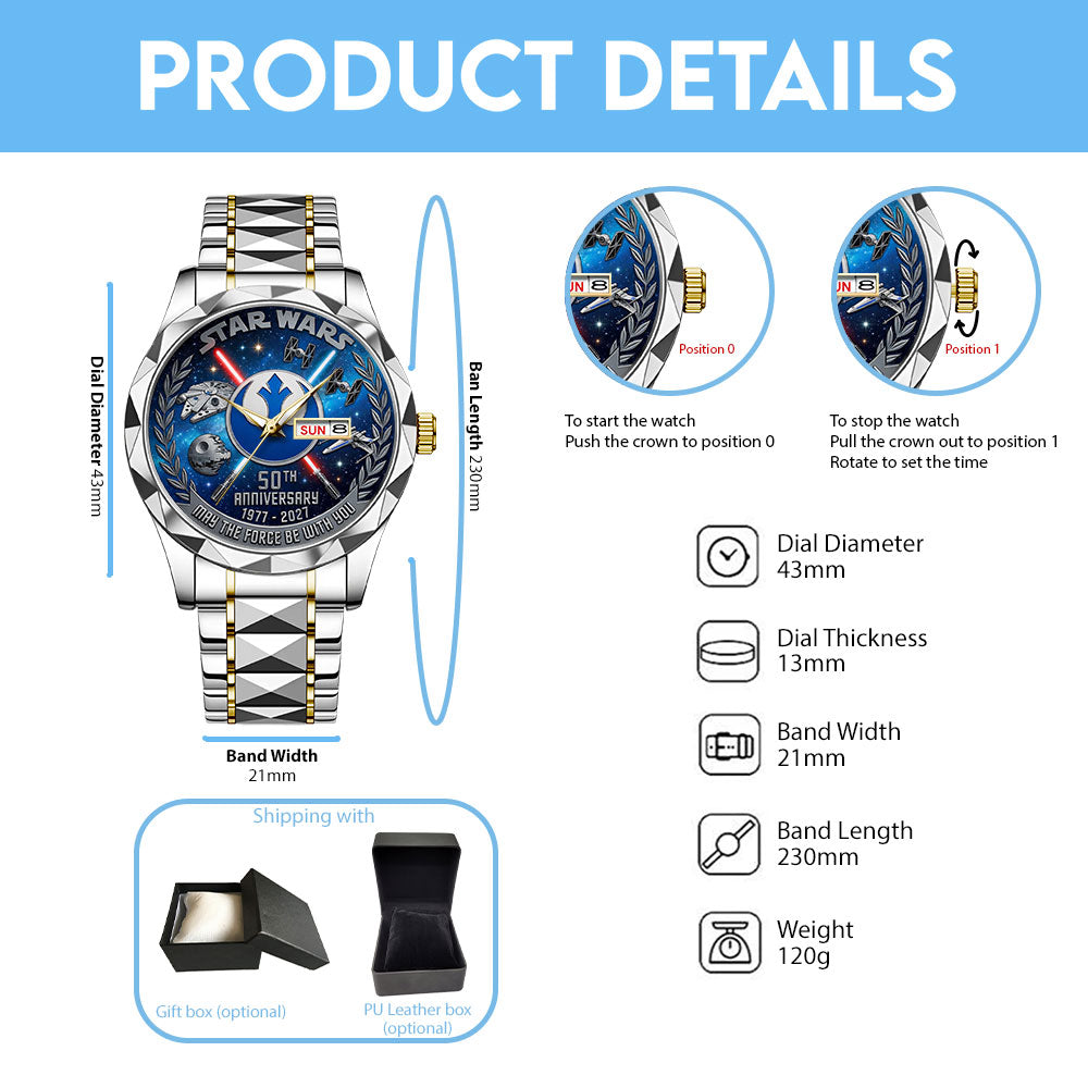 Star Wars 50th Anniversary Alloy Luxury Quartz Watch - TANTN22579