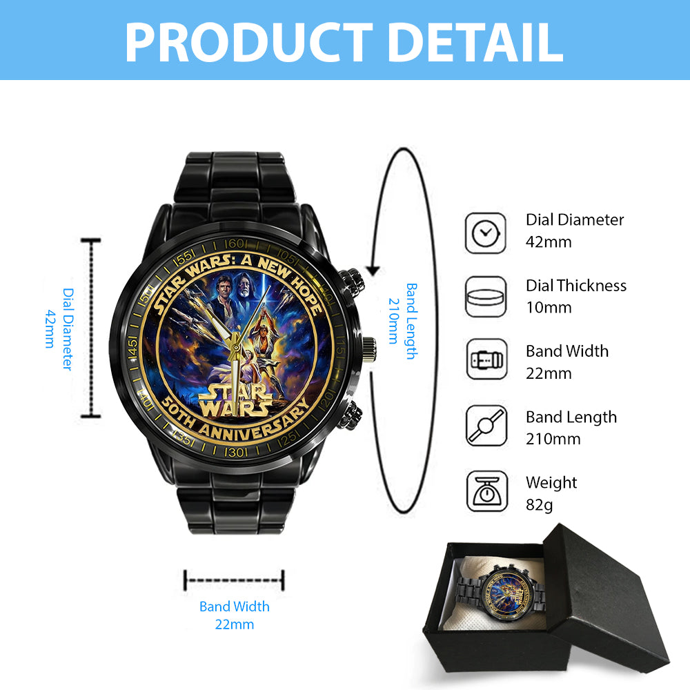 Star Wars 50th Anniversary Black Stainless Steel Watch - TMTHU3939