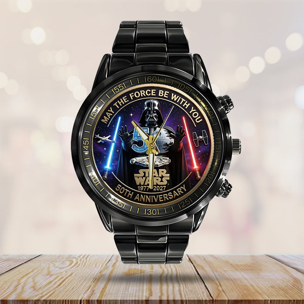 Star Wars 50th Anniversary Black Stainless Steel Watch - TMTHU4185