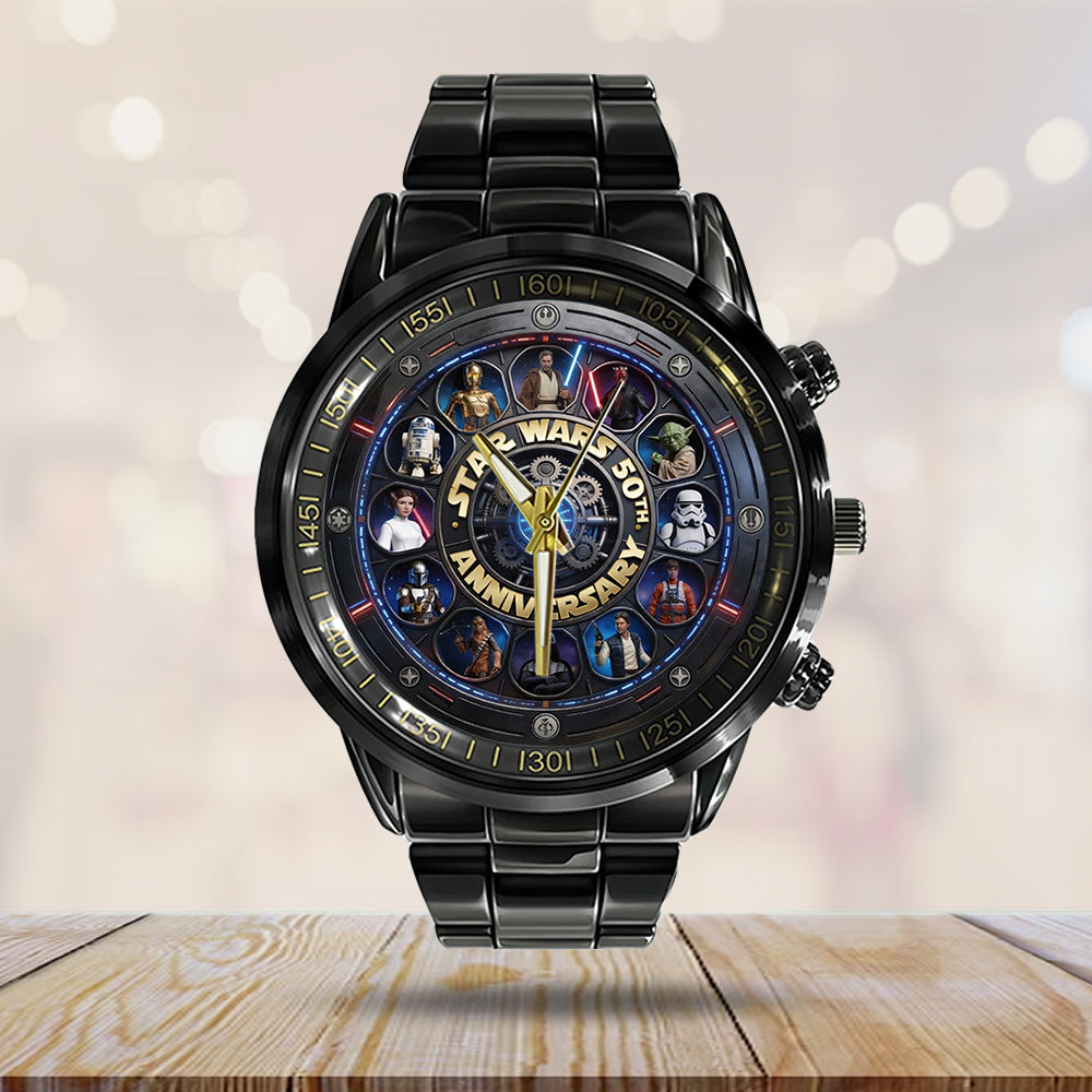 Star Wars 50th Anniversary Black Stainless Steel Watch - TMTHU4190