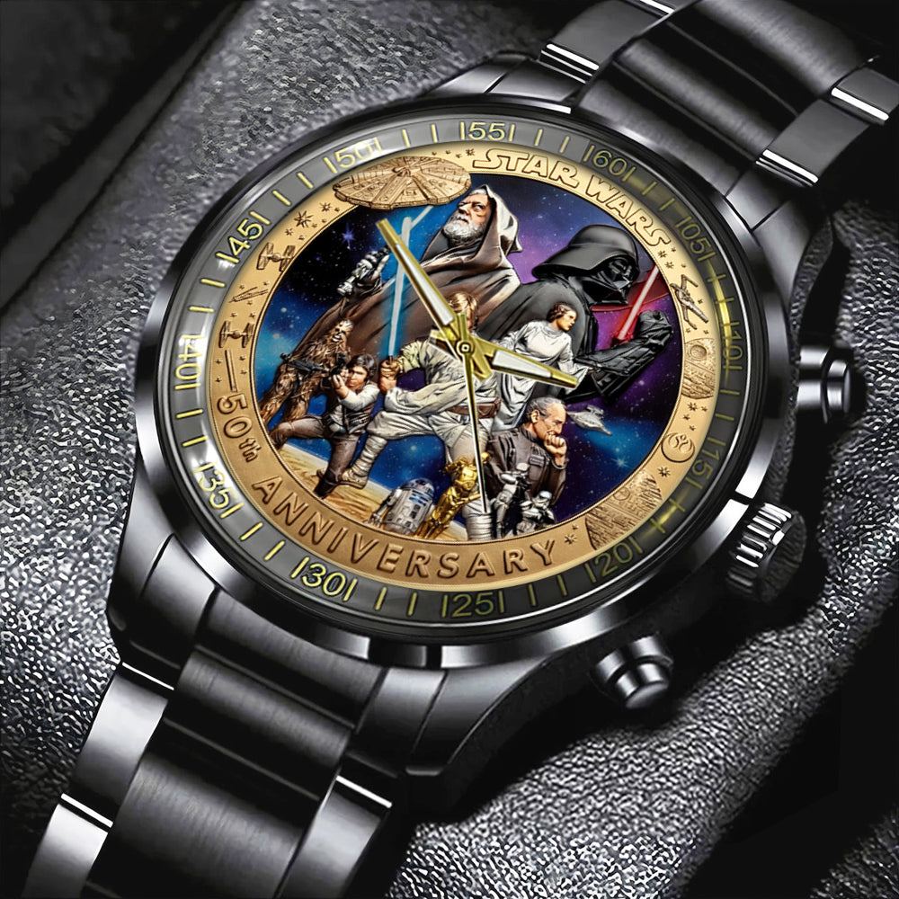 Star Wars 50th Anniversary Black Stainless Steel Watch - TMTHU4648