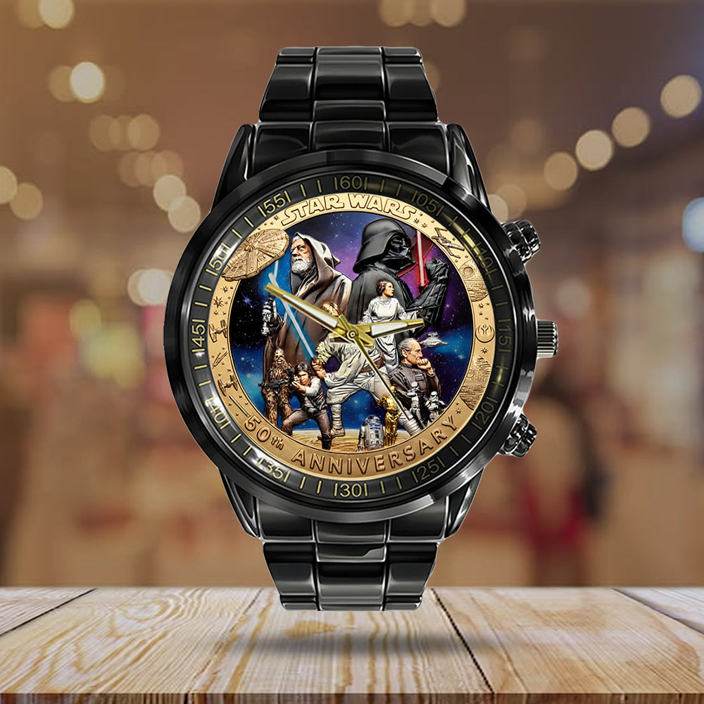 Star Wars 50th Anniversary Black Stainless Steel Watch - TMTHU4648
